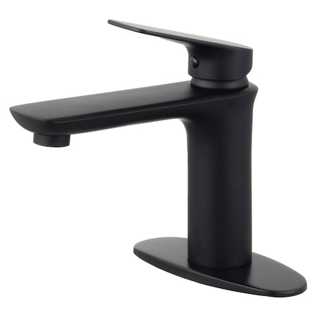 Frankfurt Single-Handle Bathroom Faucet W/ Deck Plate & Drain, Black
